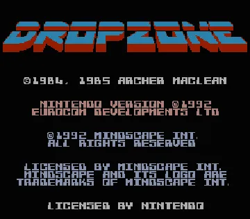 Dropzone (Europe) screen shot title